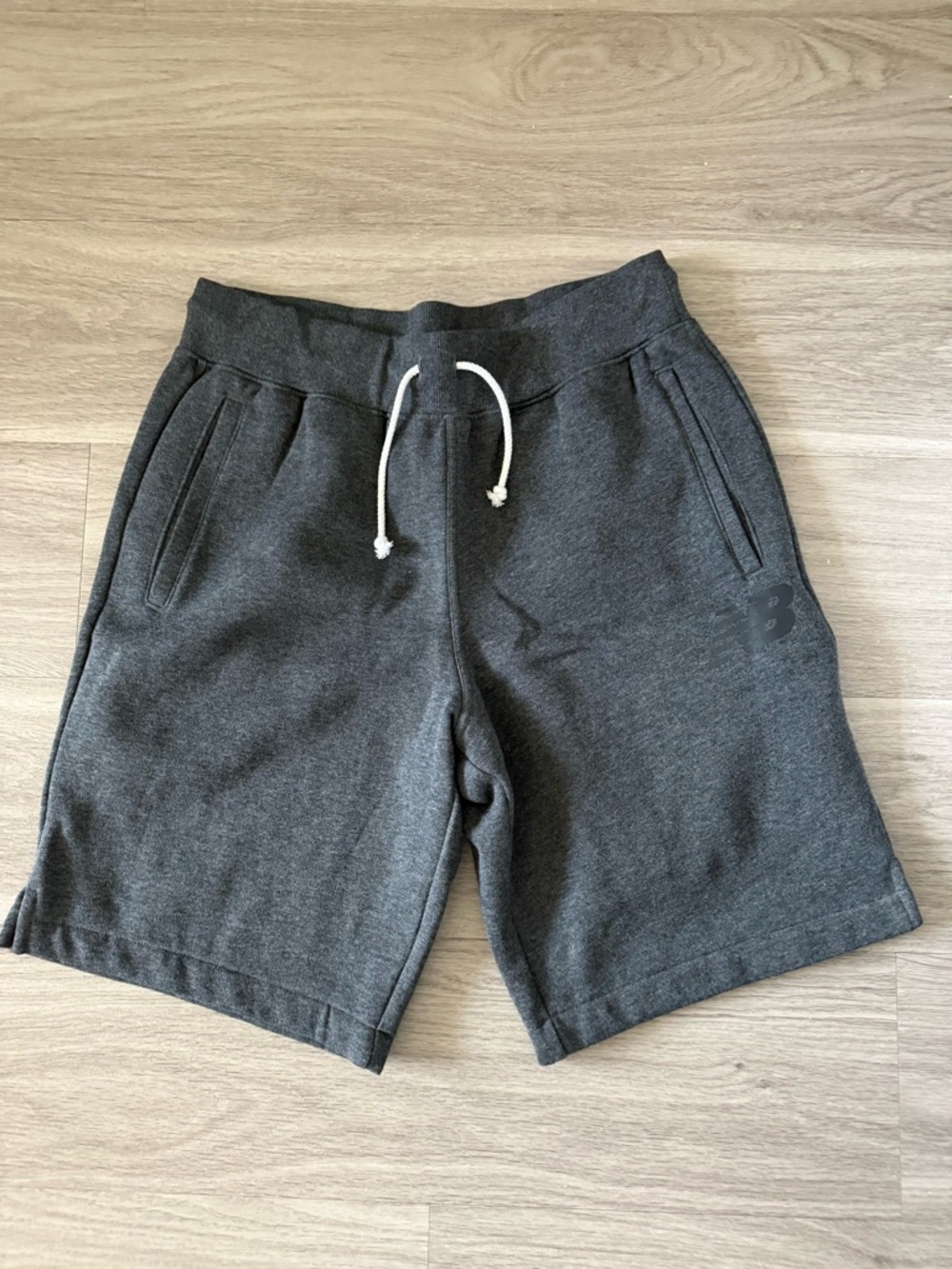 New Balance Men's Charcoal Casual Fleece Shorts, Size Medium